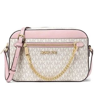 Michael Kors Jet Set Large Leather Crossbody Bag